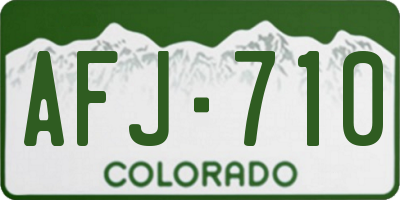CO license plate AFJ710
