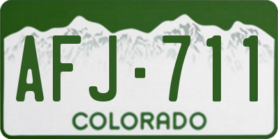 CO license plate AFJ711