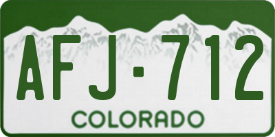 CO license plate AFJ712