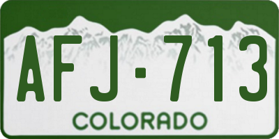 CO license plate AFJ713