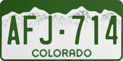 CO license plate AFJ714