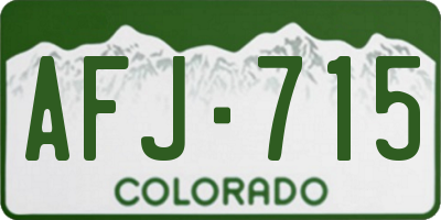 CO license plate AFJ715