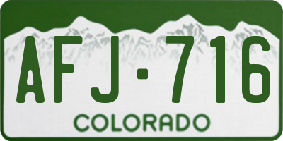 CO license plate AFJ716