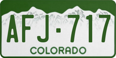 CO license plate AFJ717