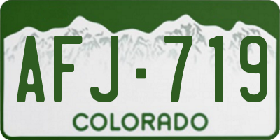 CO license plate AFJ719