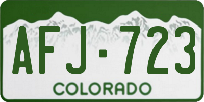CO license plate AFJ723