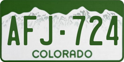 CO license plate AFJ724