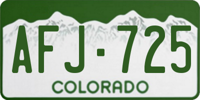 CO license plate AFJ725