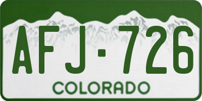 CO license plate AFJ726