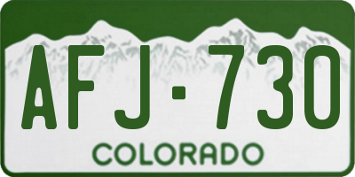 CO license plate AFJ730