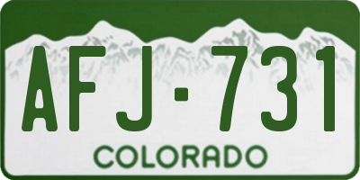 CO license plate AFJ731