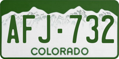CO license plate AFJ732