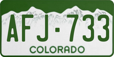 CO license plate AFJ733