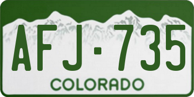 CO license plate AFJ735