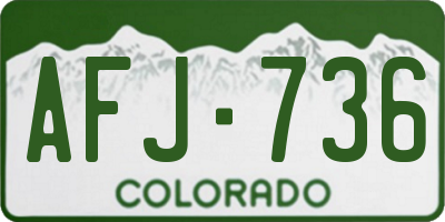 CO license plate AFJ736