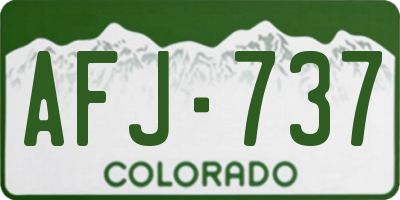 CO license plate AFJ737