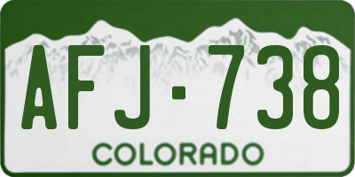 CO license plate AFJ738