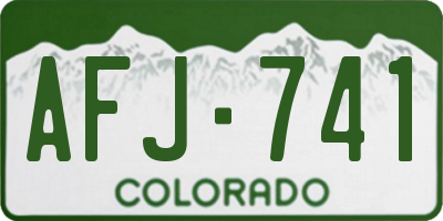 CO license plate AFJ741