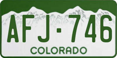 CO license plate AFJ746