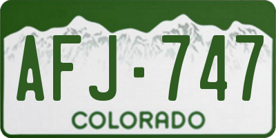 CO license plate AFJ747