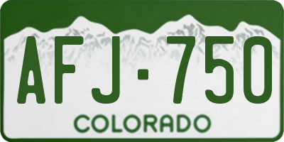 CO license plate AFJ750