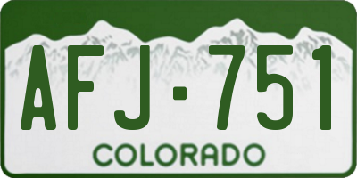 CO license plate AFJ751