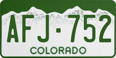 CO license plate AFJ752