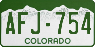 CO license plate AFJ754