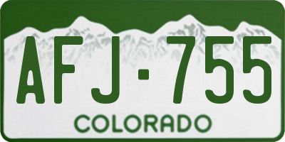 CO license plate AFJ755