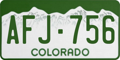 CO license plate AFJ756