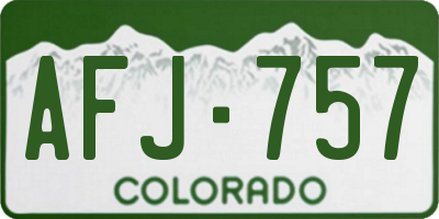 CO license plate AFJ757
