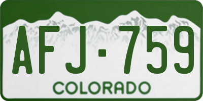 CO license plate AFJ759