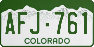 CO license plate AFJ761