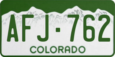 CO license plate AFJ762