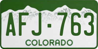 CO license plate AFJ763