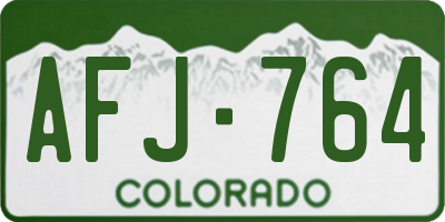CO license plate AFJ764