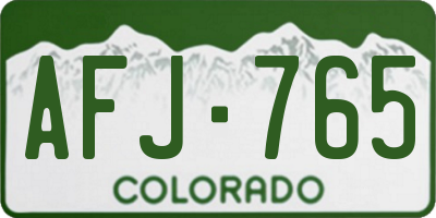 CO license plate AFJ765