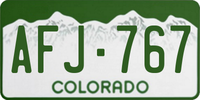 CO license plate AFJ767