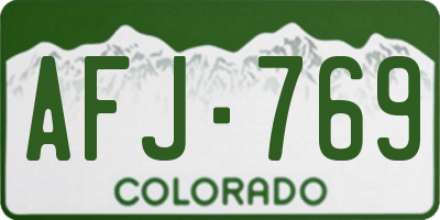 CO license plate AFJ769