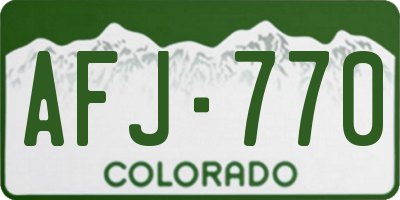 CO license plate AFJ770