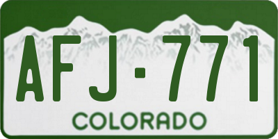 CO license plate AFJ771