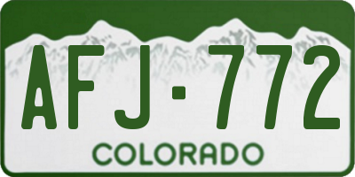 CO license plate AFJ772