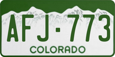 CO license plate AFJ773