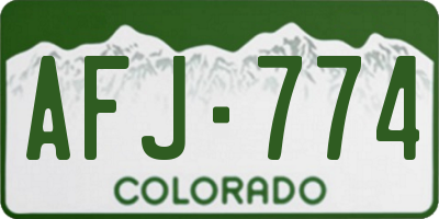 CO license plate AFJ774