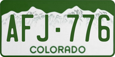 CO license plate AFJ776