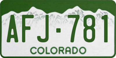 CO license plate AFJ781