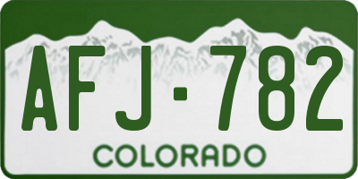 CO license plate AFJ782