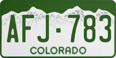 CO license plate AFJ783