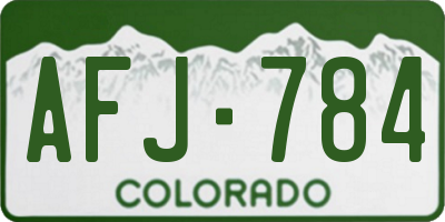 CO license plate AFJ784