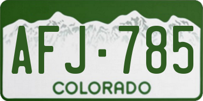CO license plate AFJ785